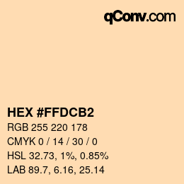 Color code: HEX #FFDCB2 | qconv.com