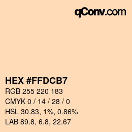カラーコード: HEX #FFDCB7 | qconv.com