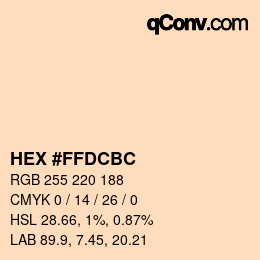 颜色代码: HEX #FFDCBC | qconv.com