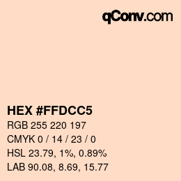 Color code: HEX #FFDCC5 | qconv.com