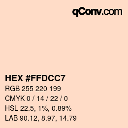 Color code: HEX #FFDCC7 | qconv.com