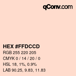 Color code: HEX #FFDCCD | qconv.com