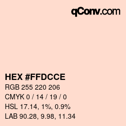 Color code: HEX #FFDCCE | qconv.com