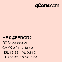 颜色代码: HEX #FFDCD2 | qconv.com