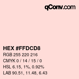 Farbcode: HEX #FFDCD8 | qconv.com