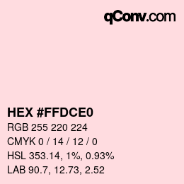 カラーコード: HEX #FFDCE0 | qconv.com