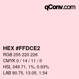 Color code: HEX #FFDCE2 | qconv.com