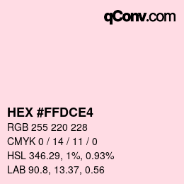 Color code: HEX #FFDCE4 | qconv.com