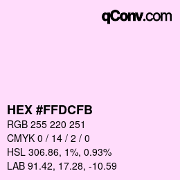 Color code: HEX #FFDCFB | qconv.com