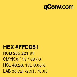 Color code: HEX #FFDD51 | qconv.com