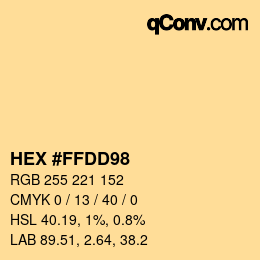 Color code: HEX #FFDD98 | qconv.com