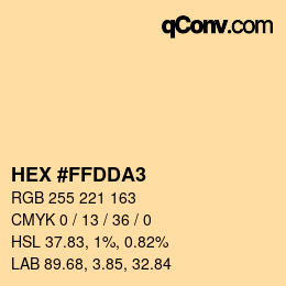 Color code: HEX #FFDDA3 | qconv.com