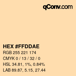 Color code: HEX #FFDDAE | qconv.com