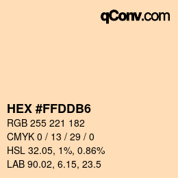 カラーコード: HEX #FFDDB6 | qconv.com
