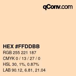 カラーコード: HEX #FFDDBB | qconv.com