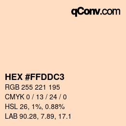 颜色代码: HEX #FFDDC3 | qconv.com