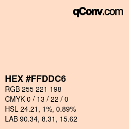 Color code: HEX #FFDDC6 | qconv.com