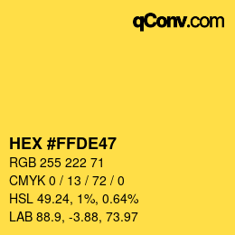 Color code: HEX #FFDE47 | qconv.com