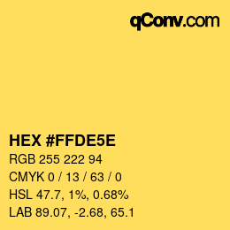 Color code: HEX #FFDE5E | qconv.com