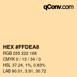 Color code: HEX #FFDEA8 | qconv.com