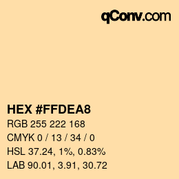カラーコード: HEX #FFDEA8 | qconv.com