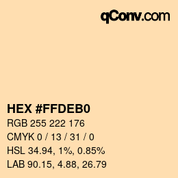 Color code: HEX #FFDEB0 | qconv.com