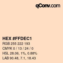 Color code: HEX #FFDEC1 | qconv.com