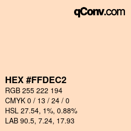 Color code: HEX #FFDEC2 | qconv.com