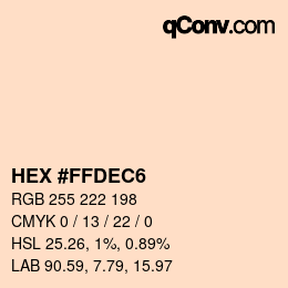Código de color: HEX #FFDEC6 | qconv.com