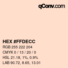 Color code: HEX #FFDECC | qconv.com