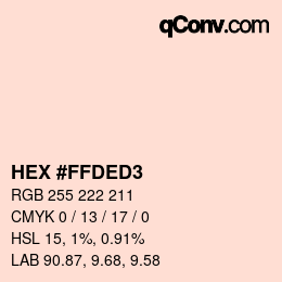 カラーコード: HEX #FFDED3 | qconv.com