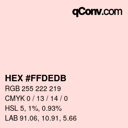 Color code: HEX #FFDEDB | qconv.com