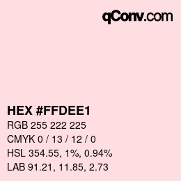 Color code: HEX #FFDEE1 | qconv.com