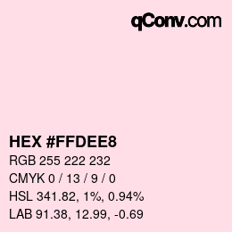 Color code: HEX #FFDEE8 | qconv.com