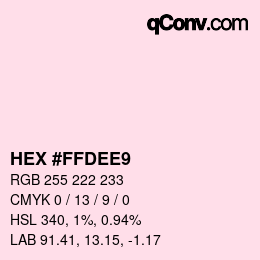 Color code: HEX #FFDEE9 | qconv.com