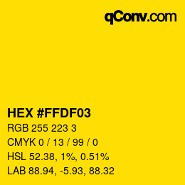 Color code: HEX #FFDF03 | qconv.com