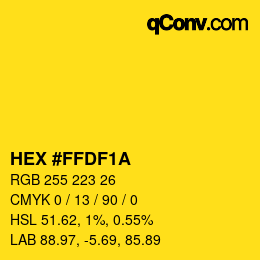 カラーコード: HEX #FFDF1A | qconv.com
