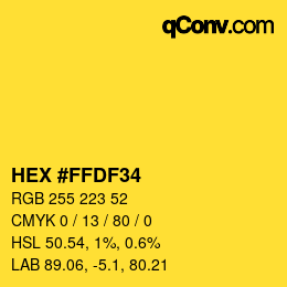 Color code: HEX #FFDF34 | qconv.com