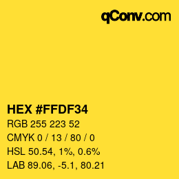 Color code: HEX #FFDF34 | qconv.com