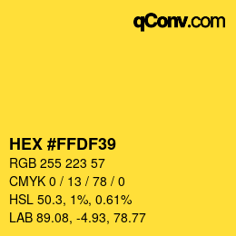 Código de color: HEX #FFDF39 | qconv.com