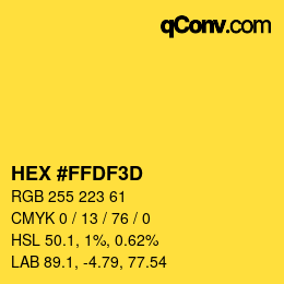 Color code: HEX #FFDF3D | qconv.com