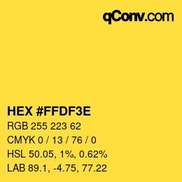 Código de color: HEX #FFDF3E | qconv.com