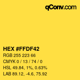 Color code: HEX #FFDF42 | qconv.com