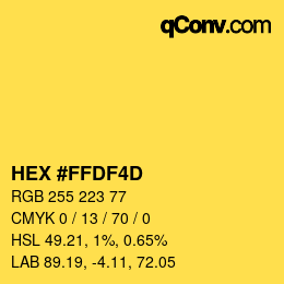 颜色代码: HEX #FFDF4D | qconv.com