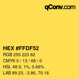 Color code: HEX #FFDF52 | qconv.com