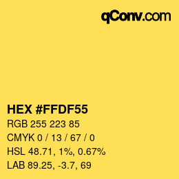 Color code: HEX #FFDF55 | qconv.com