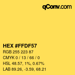 Color code: HEX #FFDF57 | qconv.com