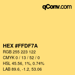 Color code: HEX #FFDF7A | qconv.com