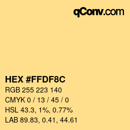 カラーコード: HEX #FFDF8C | qconv.com