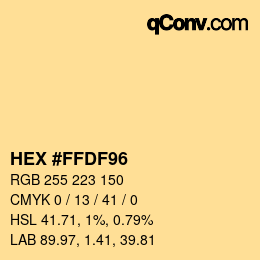 Color code: HEX #FFDF96 | qconv.com